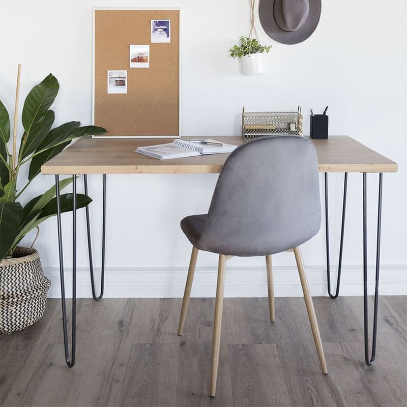 Hairpin, 2-rod table leg, made-to-measure: height from 16 to 115 cm - Hairpin leg - 90° straight leg - Matte black