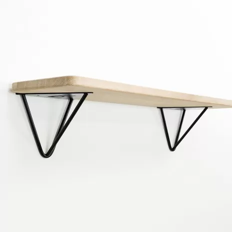Kit Fabuleux Ripaton ✓ 1 tablette en châtaignier massif brut français de 80 cm x 20 cm x 2,2 cm, rayons et arrêtes arrondies✓ 2