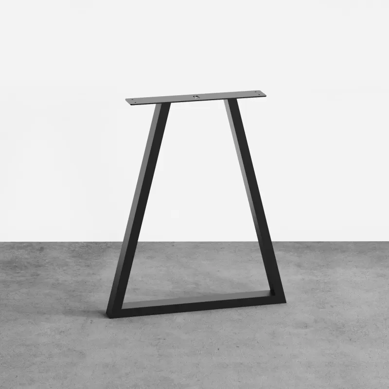 Pied de table en trapèze de hauteur 71 cm pour table à manger, bureau - Noir fine texture