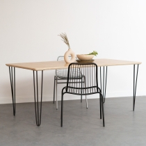 Hairpin, 3-prong table leg, made-to-measure: height from 16 to 115 cm - Hairpin leg - Matte black