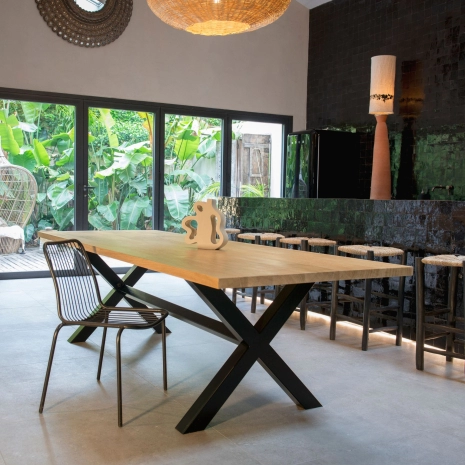 Structure de table Croisée Sur Mesure Ripaton ✓ Adaptée à vos plateaux de 60 à 300 cm de long✓ Solide, il supporte 350 kilos par