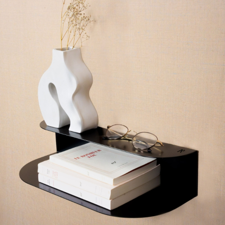 Étagère murale TABLE DE CHEVET de 40 × 16 cm avec 2 tablettes - Le Charmeur - Ripaton