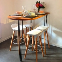 Hairpin leg - Pied de table en épingle renforcé à 3 tiges - Hauteur 90 cm - Noir mat