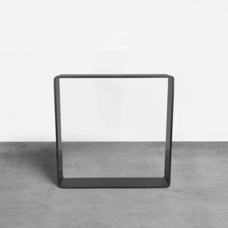 Pied de table carré en acier fin pour table basse, banc 40 × 40 cm - Noir fine texture