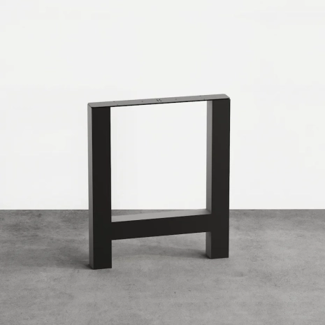 Pied de table rectangulaire en forme de H à configurer en hauteur et largeur - Noir mat fine texture