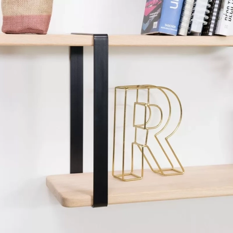 Cadre 35 cm d'étagère murale en acier plat - Noir mat fine texture