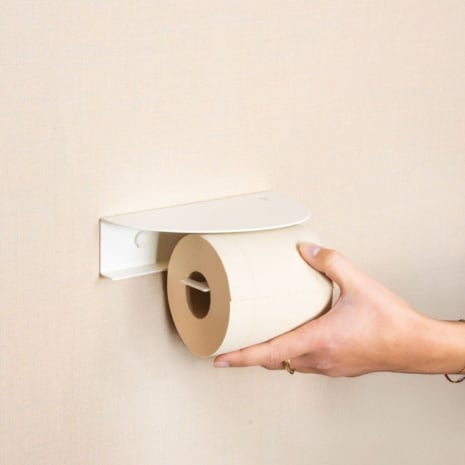 Porte rouleau WC dérouleur de papier toilette, 18 × 10 cm - Noir mat fine texture