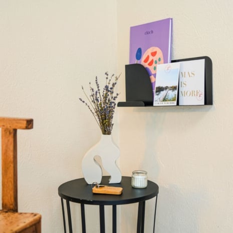 Étagère murale organisateur de bureau de 40 × 8,2 cm - Noir mat fine texture