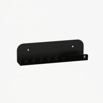 30 × 5.8 cm wall-mounted key rack with hooks - Matte black fine texture