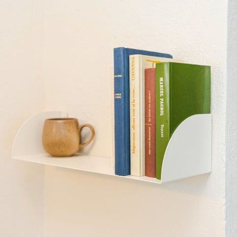 Étagère murale, 50 × 16,2 cm, bibliothèque et extrémités serre-livres - Noir mat fine texture