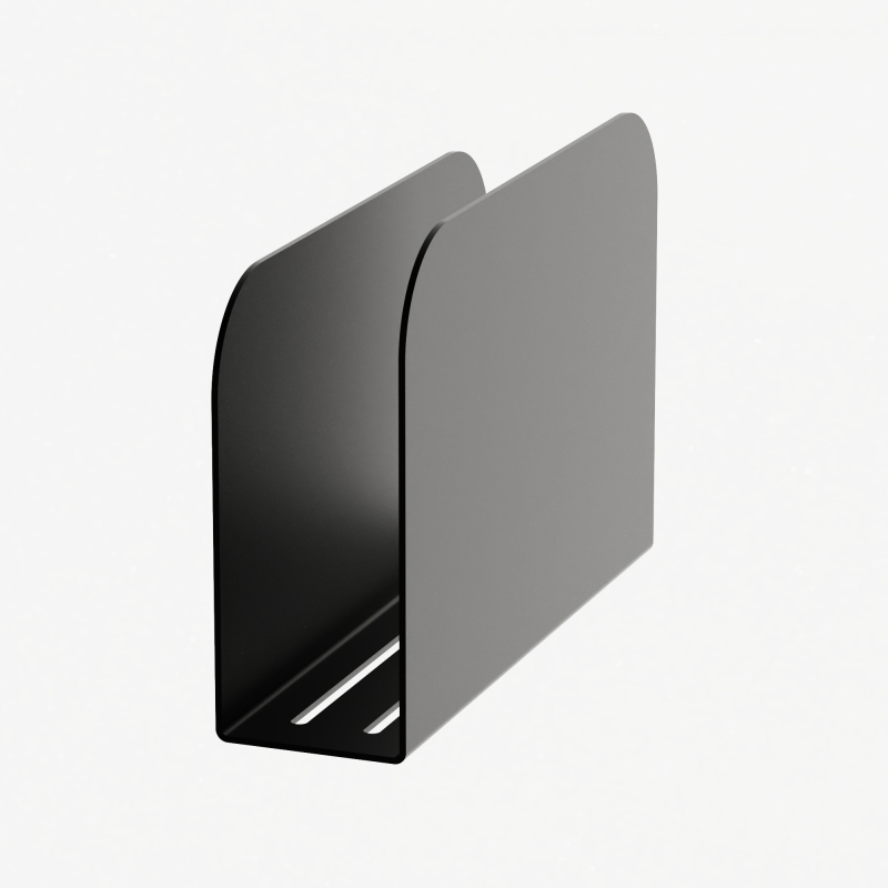 Sponge holder in powder-coated galvanized steel, 13 × 3.5 cm, adhesive fastening - Matt black fine texture