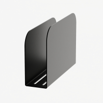 Sponge holder in powder-coated galvanized steel, 13 × 3.5 cm, adhesive fastening - Matt black fine texture