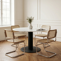 Central bistro table base in round steel tubes Ø 15.9 cm, height 71 cm - base plate Ø 50 cm, base Ø 60 cm - Black