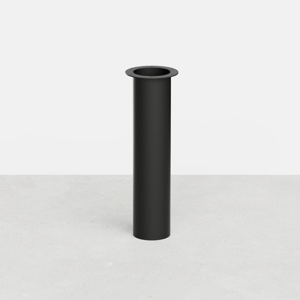 Pied de table cylindrique rond droit en tube d'acier Ø 15,9 cm - Hauteur 71 cm - Noir