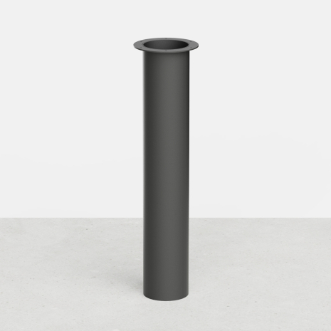 Straight round cylindrical table base in steel tube Ø 15.9 cm - Height 89 cm - Dark matte varnish