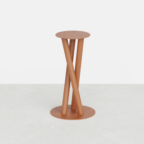 Pied de table bistrot central mikado à tubes d'acier ronds Ø 5 cm, démontable, base Ø 40 cm - Cuivré