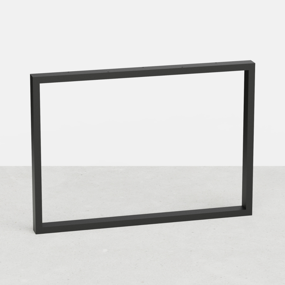 Pied de table rectangulaire en tubes d'acier à configurer en hauteur, largeur de 20 à 120 cm - Noir mat