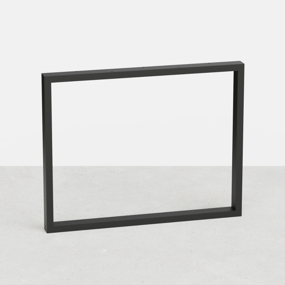 Pied de table rectangulaire en tubes d'acier à configurer en hauteur, largeur de 20 à 120 cm - Noir mat