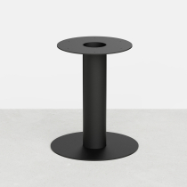 Central bistro table leg made of round steel tubes, Ø 15.9 cm, height 71 cm—base plate Ø 50 cm, base Ø 60 cm—Black