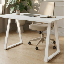 Pied de table en trapèze de hauteur 71 cm pour table à manger, bureau - Blanc brillant