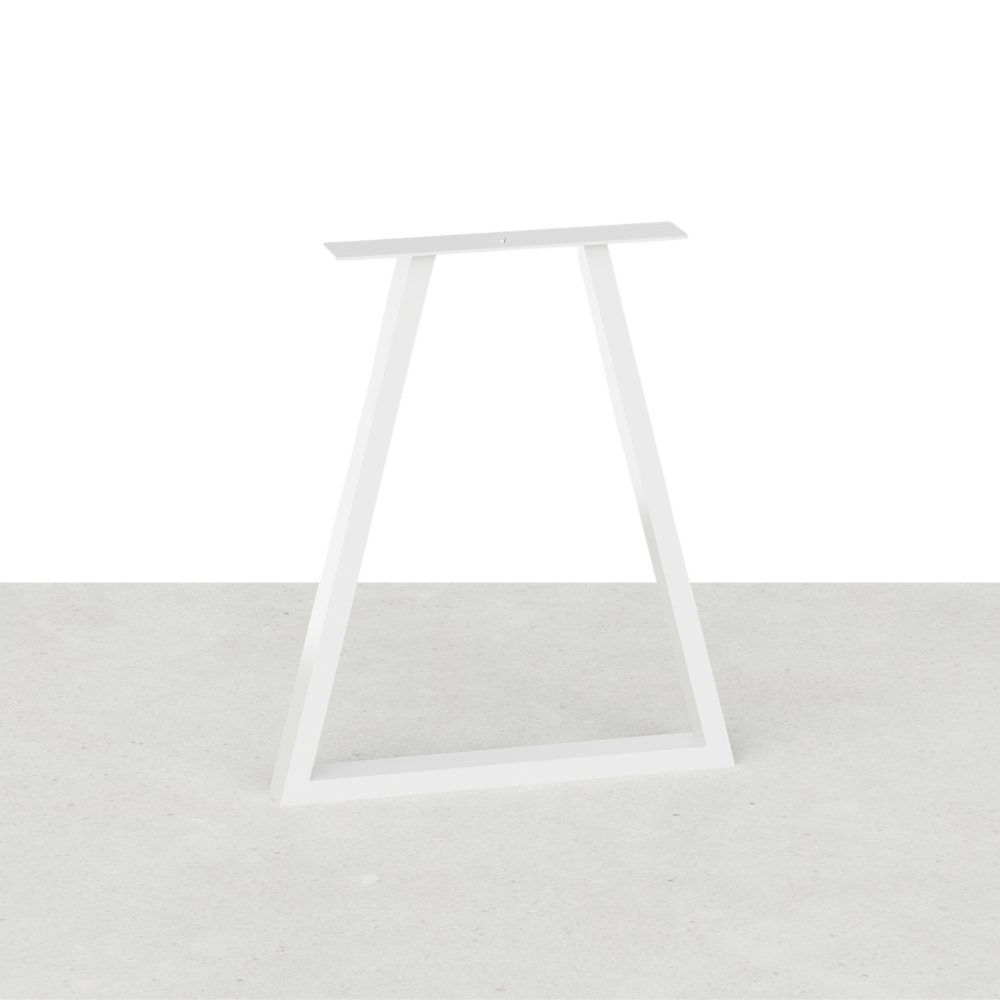 Pied de table en trapèze de hauteur 71 cm pour table à manger, bureau - Blanc brillant