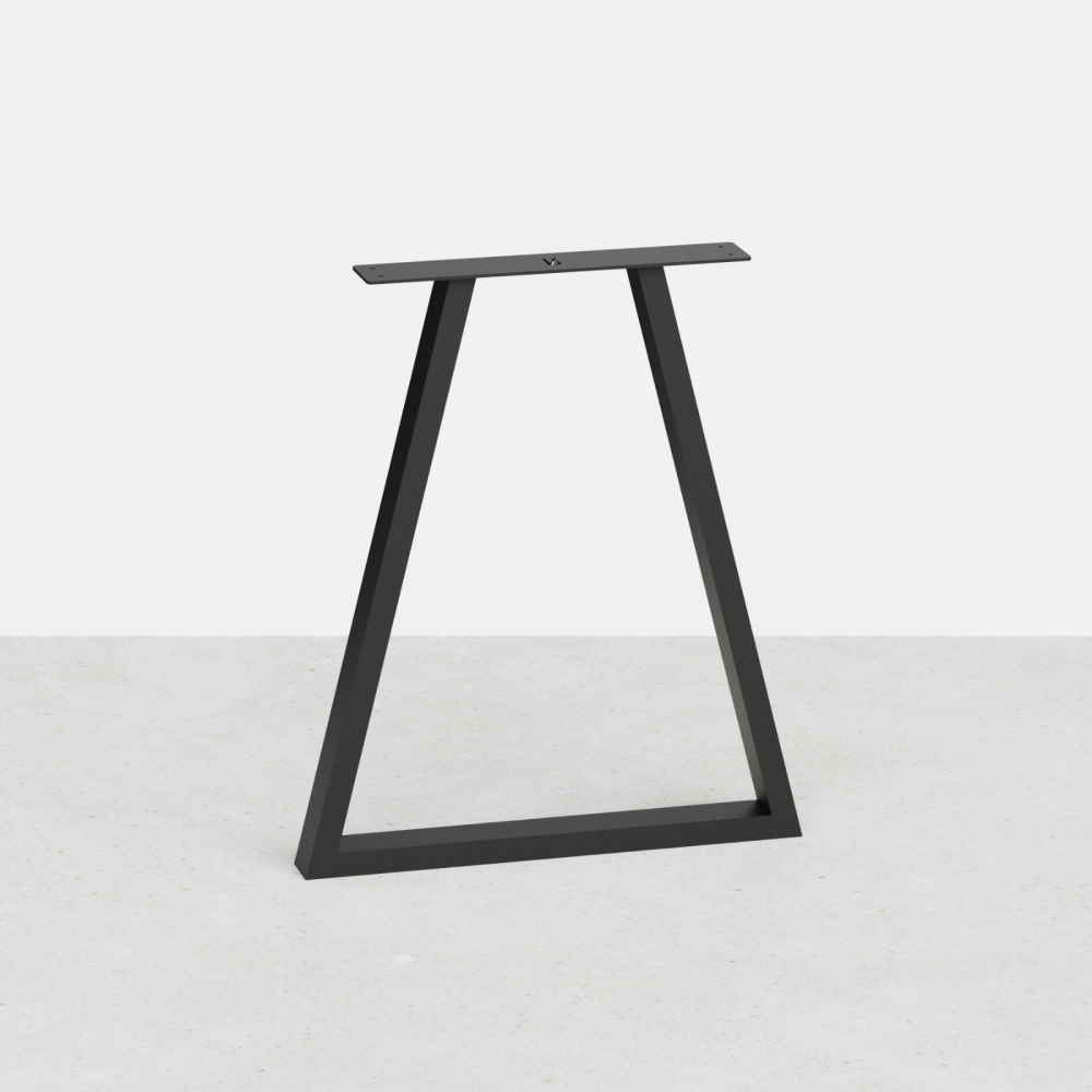 Pied de table en trapèze de hauteur 71 cm pour table à manger, bureau - Noir fine texture