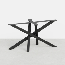 Pied de table central mikado croisé aux tubes désaxés à configurer de 40 à 90 cm en hauteur - Noir mat