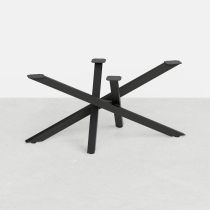Mikado off-center coffee table base made of square steel tubing, 40 cm high - Matte black