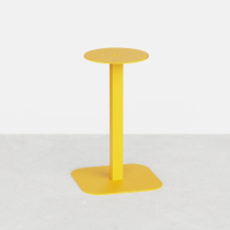 Pied de table bistrot en tube d'acier carré pour restaurant - Hauteur 71 cm - Jaune