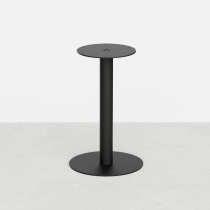 Tischfuß für Bistrotisch in der Mitte mit rundem Stahlrohr (8 cm), Höhe einstellbar von 30 bis 110 cm – Mattschwarz