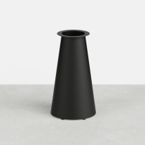 Pied de table central conique  en acier rond - Hauteur 71 cm - Diamètre haut/bas 20/40 cm - Noir mat fine texture