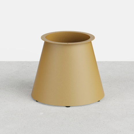 Central conical coffee table base in steel - Height: 40 cm - Gold