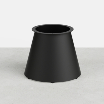 Central conical coffee table base in steel - Height: 40 cm - Matte black