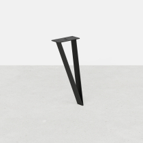 Pied de table basse fuselé en acier plat fin 5 × 0,4 cm, hauteur 40 cm - Noir mat