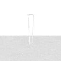 Pied de table en épingle 2 tiges - Hairpin leg - Acier rond plein Ø 12 mm - Hauteur 71 cm - Blanc brillant
