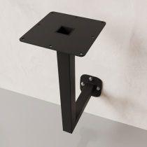 Wall mount for a suspended bistro table made of square steel tubing, with L-shaped arms measuring 46 × 27.5 cm - Matte black