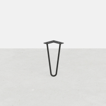 Pied de table en épingle 2 tiges - Hairpin leg - Acier rond plein Ø 12 mm - Hauteur 30 cm - Noir mat