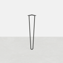 Pied de table en épingle 2 tiges, sur mesure : hauteur de 16 à 115 cm - Hairpin leg - Pied droit 90° - Noir mat