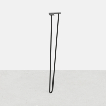 Pied de table en épingle 2 tiges, sur mesure : hauteur de 16 à 115 cm - Hairpin leg - Pied incliné - Noir mat
