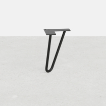 Pied de table en épingle 2 tiges, sur mesure : hauteur de 16 à 115 cm - Hairpin leg - Pied incliné - Noir mat