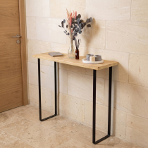 Set van 2 rechthoekige consolepoten van 90 cm van platstaal - Breedte 29,5 cm - Matzwart