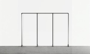 Triple clothes rack single rod