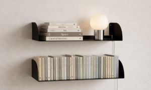 Plank met boekensteunen