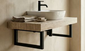 Wall brackets for countertop basin
