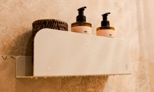 No-drill shower shelf