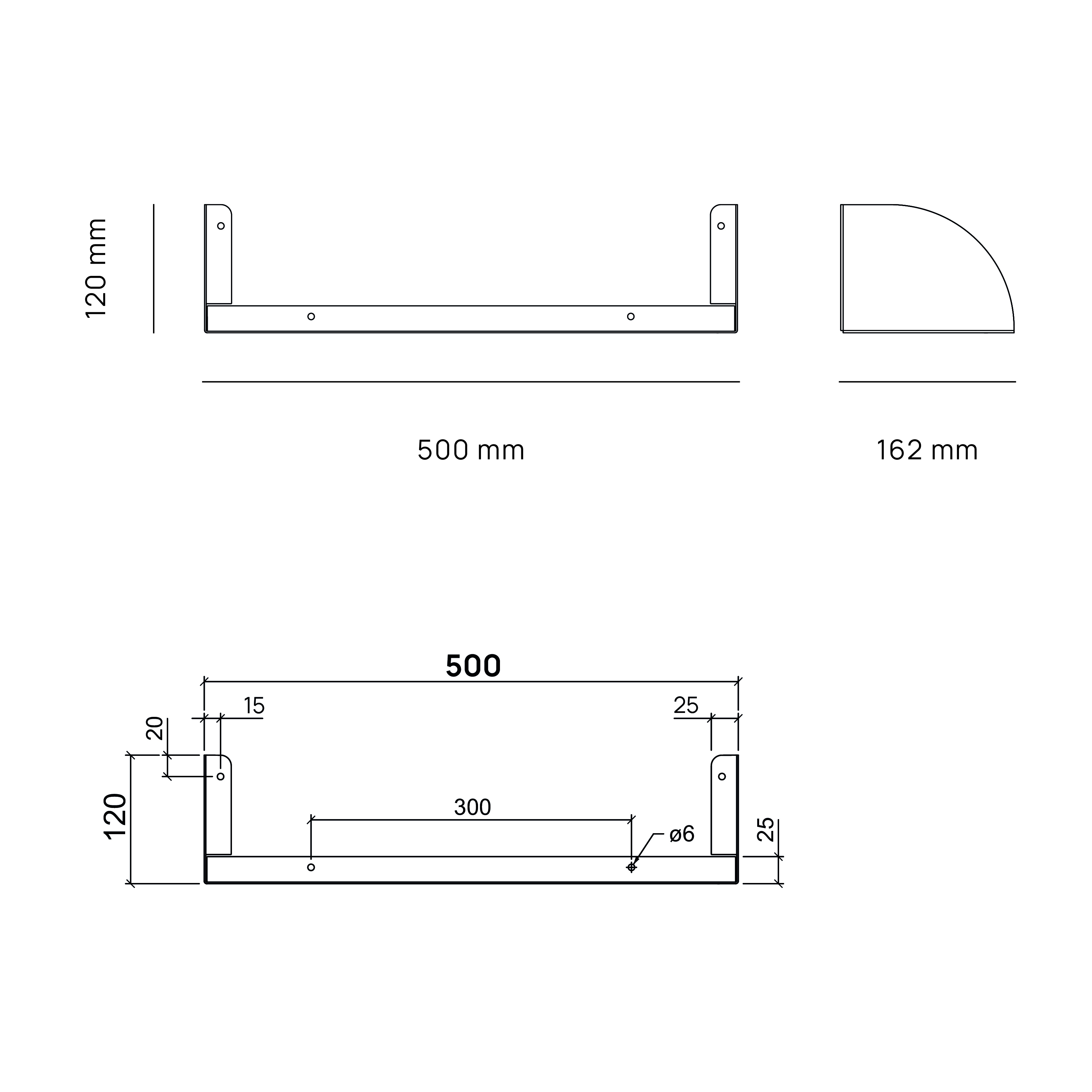 Ripaton - Technische tekening van het product met afmetingen