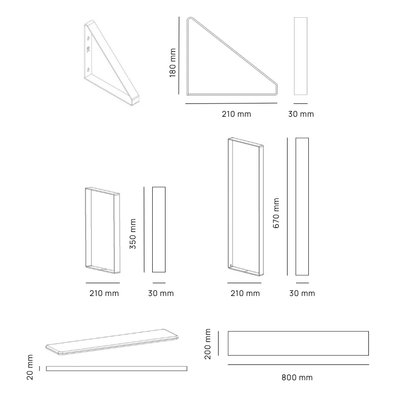Ripaton - Technische tekening van het product met afmetingen