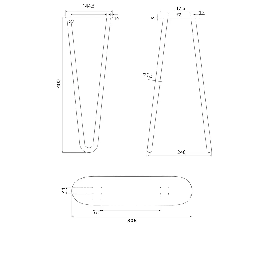 Ripaton - Dessin technique du produit avec dimensions